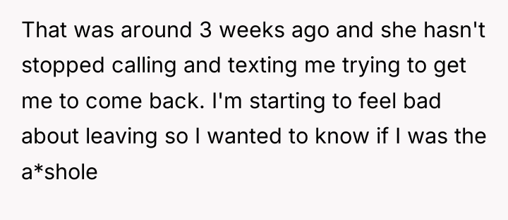 That was around 3 weeks ago and she hasn't stopped...