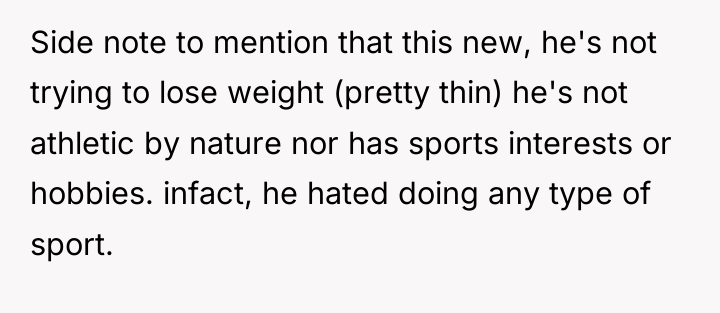 Side note to mention that this new, he's not trying...