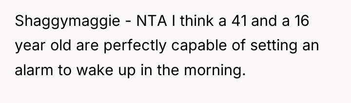 Shaggymaggie - NTA I think a 41 and a 16...
