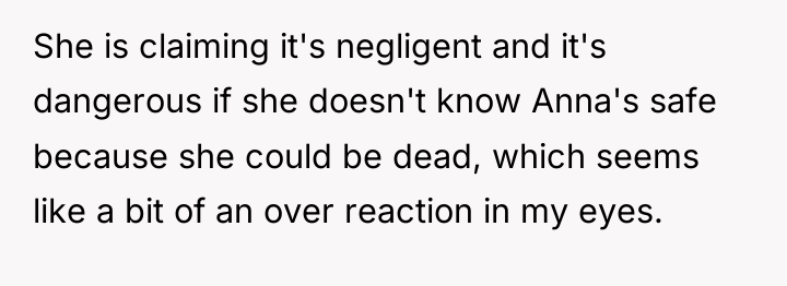 She is claiming it's negligent and it's dangerous if she...