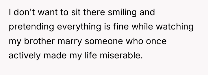 I don't want to sit there smiling and pretending everything...