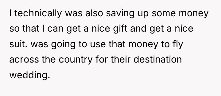 I technically was also saving up some money so that...