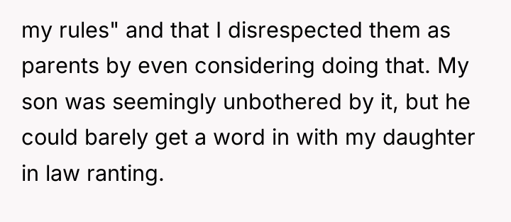 my rules" and that I disrespected them as parents by...