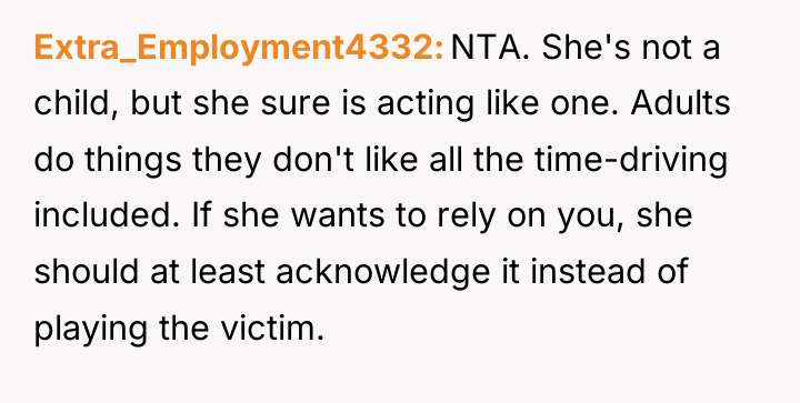 Extra_Employment4332 NTA. She's not a child, but she sure is...