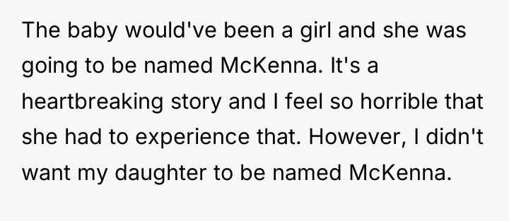 The baby would've been a girl and she was going...