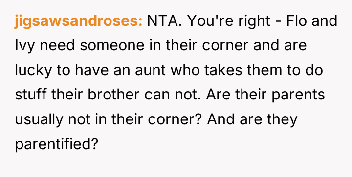 jigsawsandroses NTA. You're right - Flo and Ivy need someone...