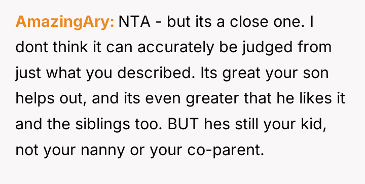 AmazingAry NTA - but its a close one. I dont...