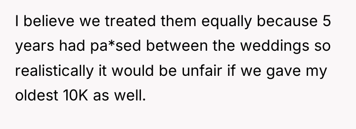 I believe we treated them equally because 5 years had...