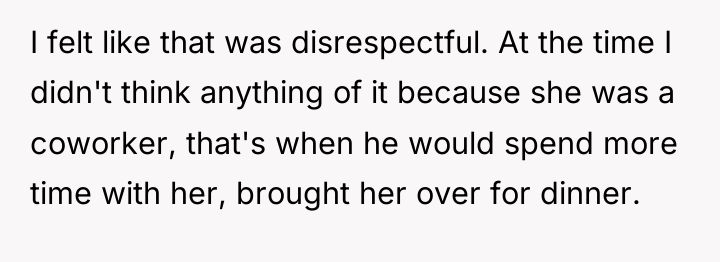 I felt like that was disrespectful. At the time I...