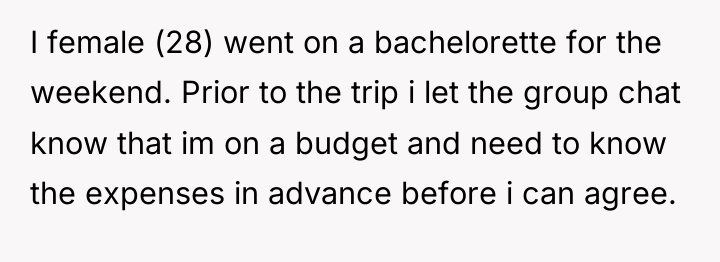 I female (28) went on a bachelorette for the weekend....
