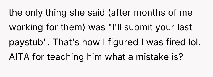 the only thing she said (after months of me working...
