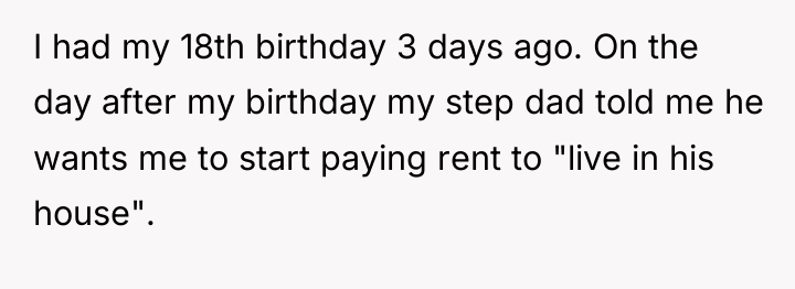 I had my 18th birthday 3 days ago. On the...