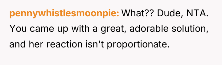 pennywhistlesmoonpie What?? Dude, NTA. You came up with a great,...