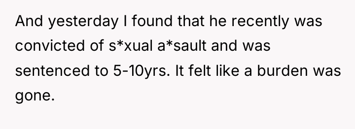 And yesterday I found that he recently was convicted of...
