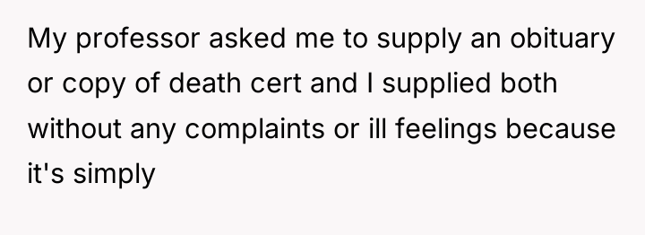 My professor asked me to supply an obituary or copy...