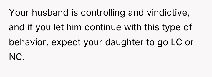 Your husband is controlling and vindictive, and if you let...