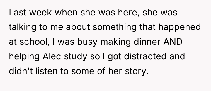 Last week when she was here, she was talking to...