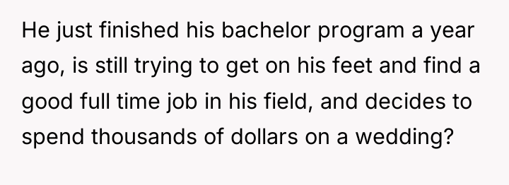 He just finished his bachelor program a year ago, is...
