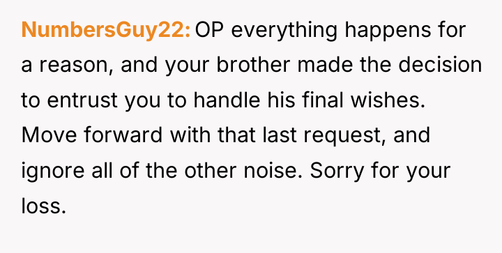 NumbersGuy22 OP everything happens for a reason, and your brother...