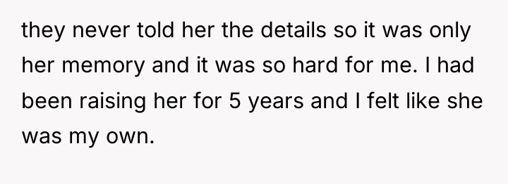 they never told her the details so it was only...