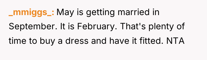 _mmiggs_ May is getting married in September. It is February....