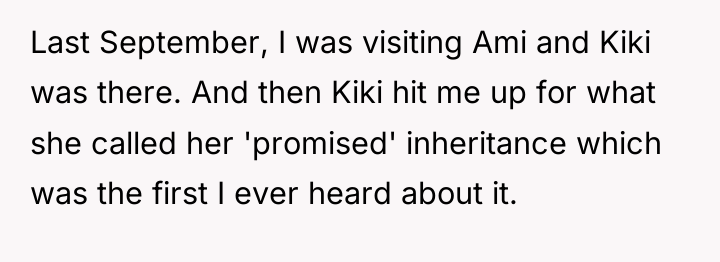 Last September, I was visiting Ami and Kiki was there....