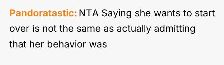 Pandoratastic NTA Saying she wants to start over is not...