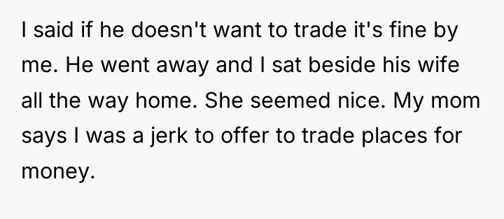 I said if he doesn't want to trade it's fine...
