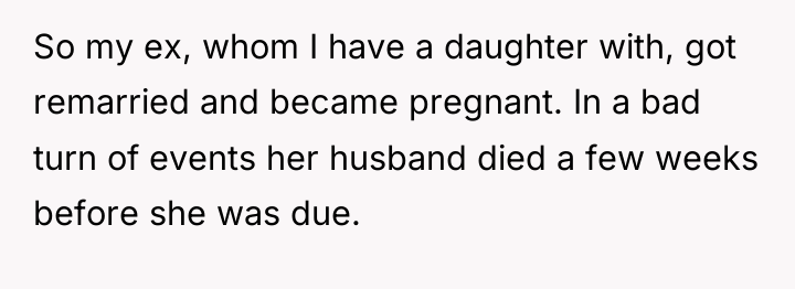 So my ex, whom I have a daughter with, got...