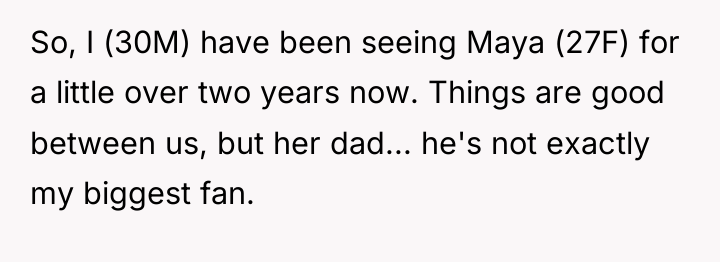 So, I (30M) have been seeing Maya (27F) for a...