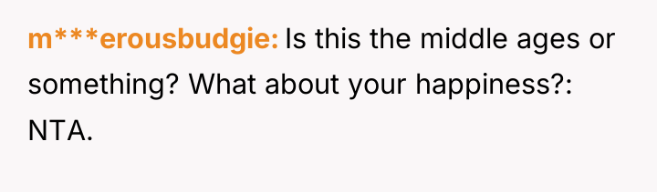 m***erousbudgie Is this the middle ages or something? What about...