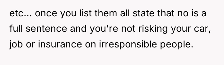 etc... once you list them all state that no is...