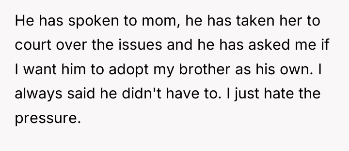 He has spoken to mom, he has taken her to...