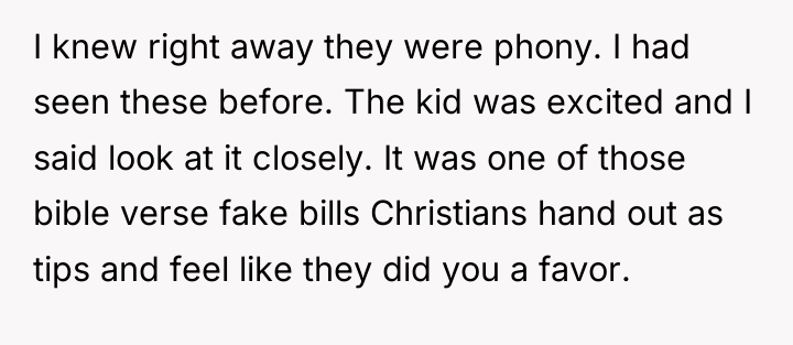 I knew right away they were phony. I had seen...