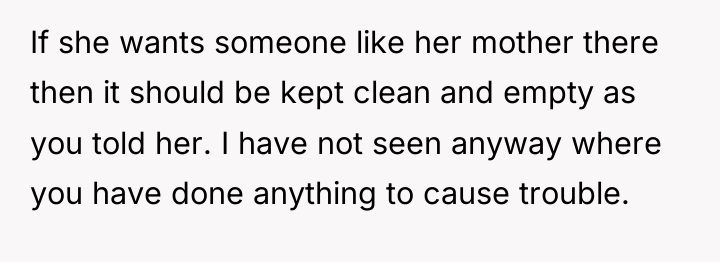 If she wants someone like her mother there then it...