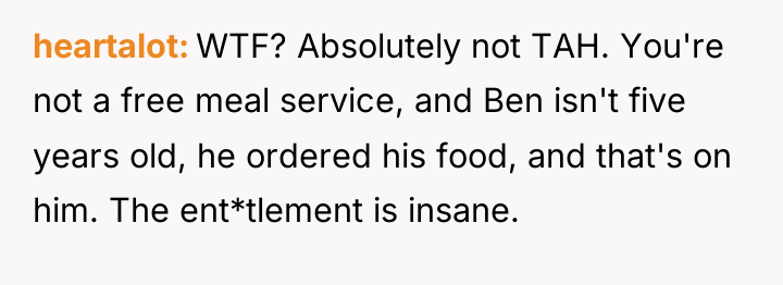 heartalot WTF? Absolutely not TAH. You're not a free meal...