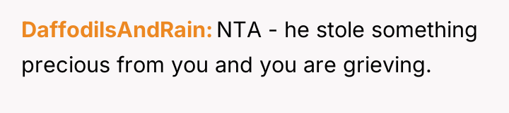 DaffodilsAndRain NTA - he stole something precious from you and...