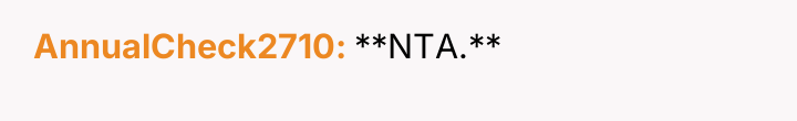 AnnualCheck2710 **NTA.**