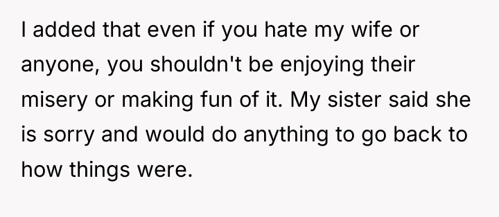 I added that even if you hate my wife or...