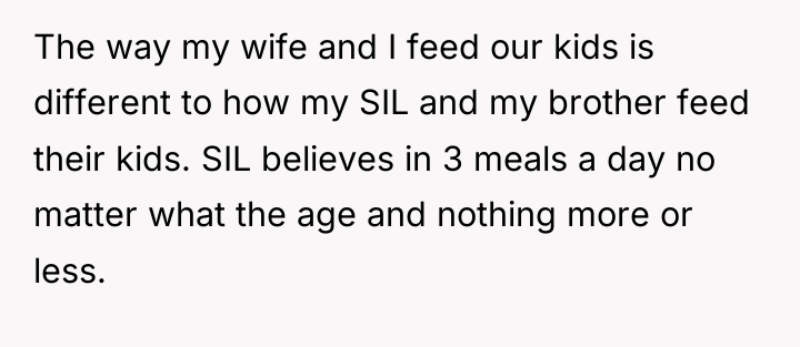 The way my wife and I feed our kids is...