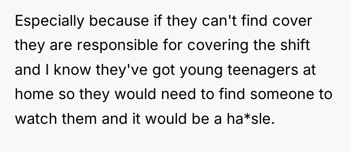 Especially because if they can't find cover they are responsible...
