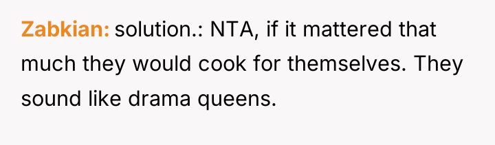 Zabkian solution.: NTA, if it mattered that much they would...