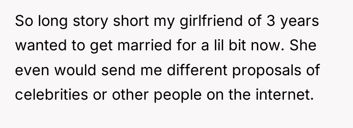 So long story short my girlfriend of 3 years wanted...