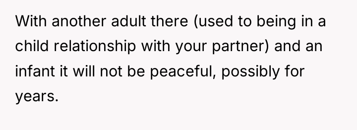 With another adult there (used to being in a child...