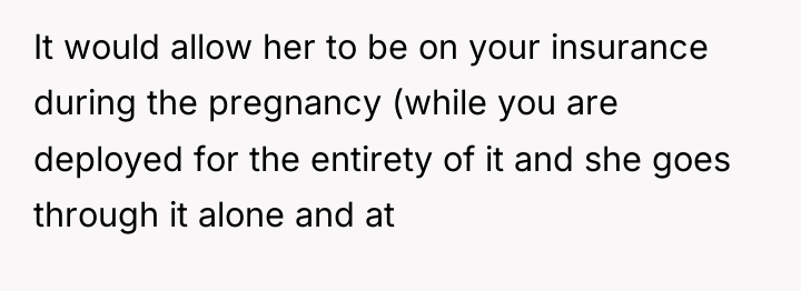 It would allow her to be on your insurance during...