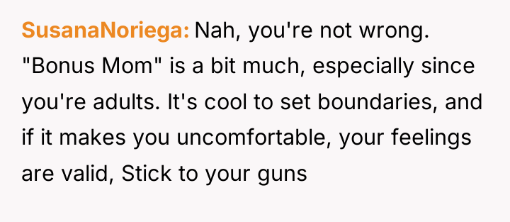 SusanaNoriega Nah, you're not wrong. "Bonus Mom" is a bit...