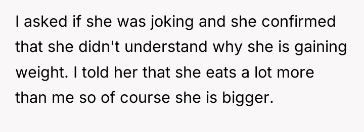 I asked if she was joking and she confirmed that...