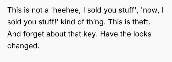 This is not a 'heehee, I sold you stuff', 'now,...