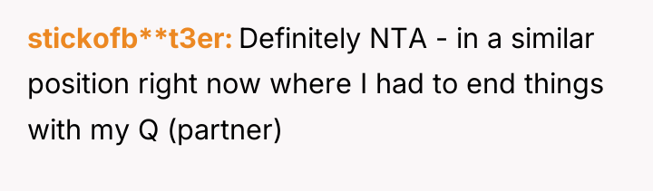 stickofb**t3er Definitely NTA - in a similar position right now...