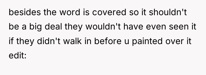besides the word is covered so it shouldn't be a...